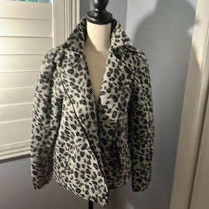 Leopard print bomber jacket